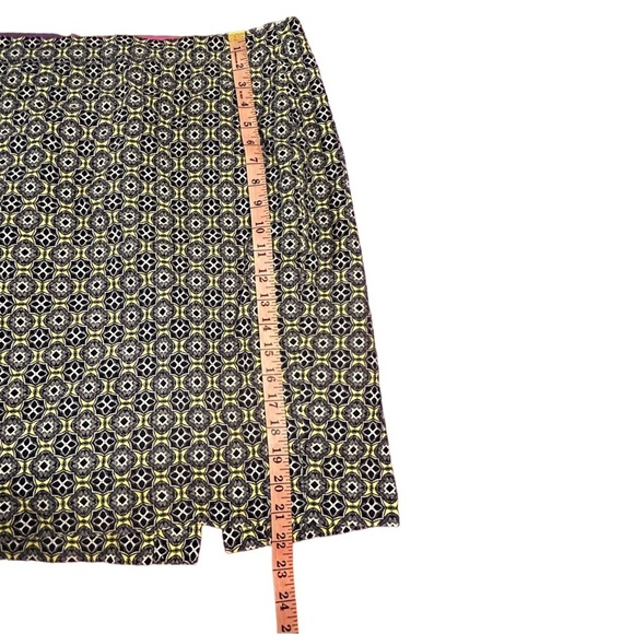 J. CREW The Pencil Basketweave Straight Cotton Lined Skirt Geometric Print Sz 12 - Picture 5 of 11